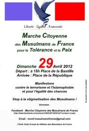 “Chroniques pour la paix” avec Abdel Ghazali : Marche citoyenne des musulmans de France (27/04/12) – Enregistrement