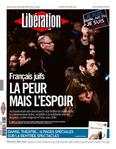 “Français juifs, la peur mais l'espoir” (Une de <em>Libé</em> le 13/1/2015) » align= »center » /></p>
																	</div>
														</div>
														<div class=