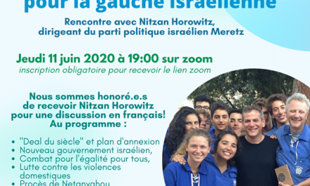 Rencontre avec Nitzan Horowitz : Perspectives d’avenir pour la gauche israélienne