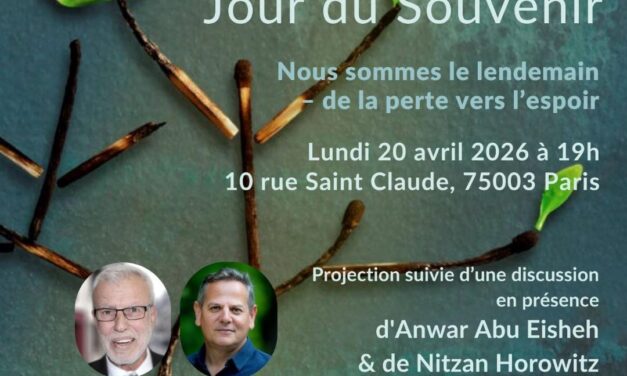 20 AVRIL 2026 à 19h à PARIS… 21e CÉRÉMONIE ISRAÉLO-PALESTINIENNE COMMUNE DU « JOUR DU SOUVENIR »