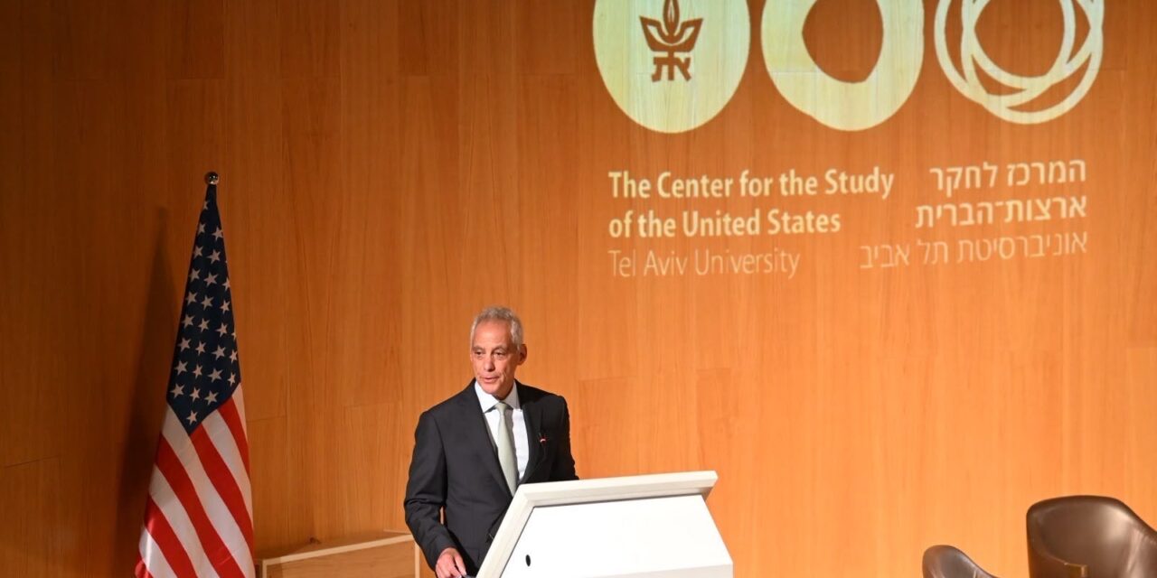 Rahm Emanuel à Tel Aviv : « Vous ne pouvez pas vous battre indéfiniment. »