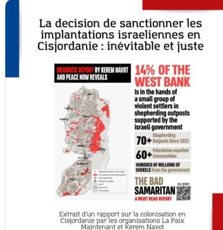 Communiqué suite à la décision de douze pays de sanctions contre les implantations